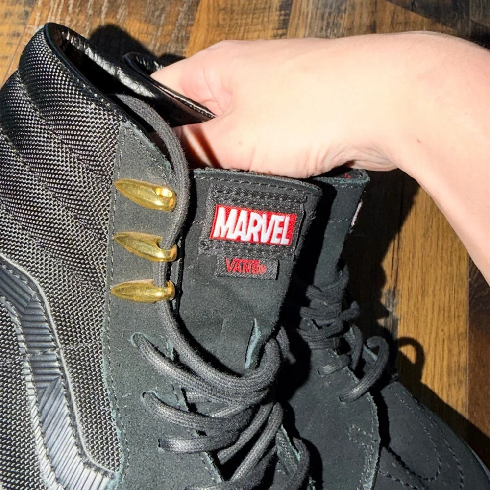 Vans Marvel x SK8-HI Sneakers Black Panther Shoes women’s 8 men’s 6.5 - Picture 10 of 13